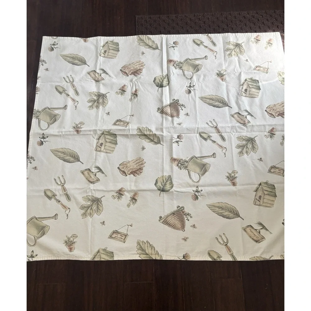 Pristine Pfaltzgraff Accents Naturewood Square Cotton Tablecloth  52